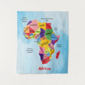 Afrika Map Artwork Wandteppich (Vorderseite)