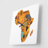 Afrika Map Clock Quadratische Wanduhr (Winkel)