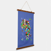 Afrika Map Hanging Tapestry Wandteppich Mit Holzrahmen (Gewinkelt)
