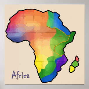 Afrika Map Print, Value Poster Paper (Matte)