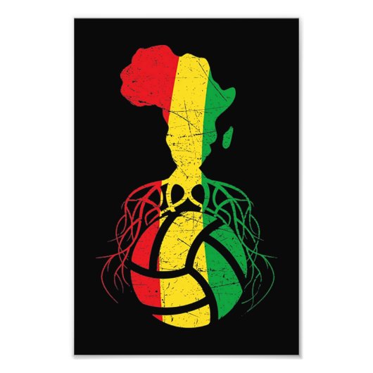 Afrika Map Volleyball Fotodruck (Vorne)