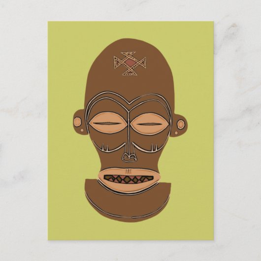 Afrika Maske Mask Djokwe Postkarte (Vorderseite)