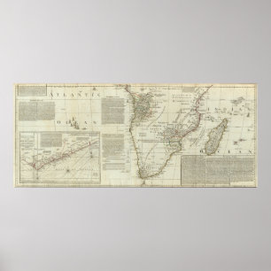 Afrika mit all seinen Staaten, Reichen Poster