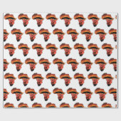 Afrika mit Giraffe und Serengeti Geschenkpapier (Flach)