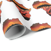 Afrika mit Giraffe und Serengeti Geschenkpapier (Rolleneckpunkt)
