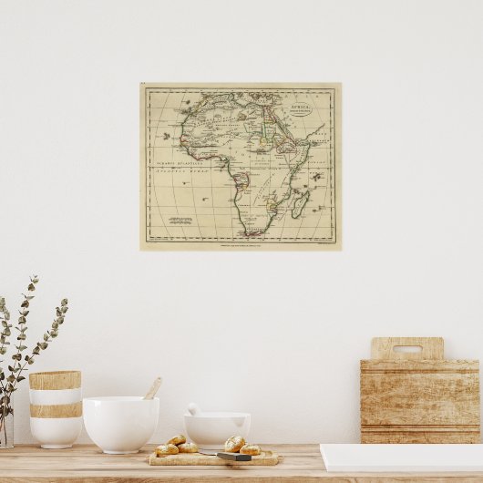 Afrika mit Grenzen Poster (Küche)