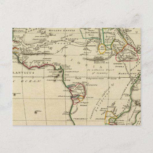 Afrika mit Grenzen Postkarte (Vorderseite)