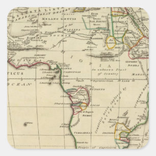 Afrika mit Grenzen Quadratischer Aufkleber