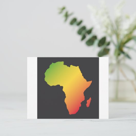 Afrika mit schwarzem Hintergrund Postkarte (Stehend Vorderseite)