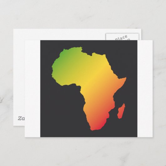 Afrika mit schwarzem Hintergrund Postkarte (Vorne/Hinten)