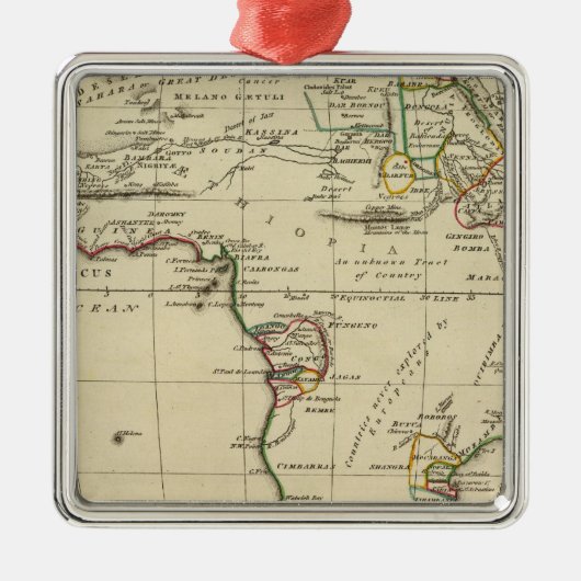 Afrika mit umrissenen Grenzen Silbernes Ornament (Vorne)