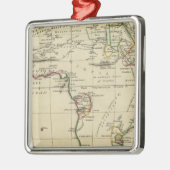 Afrika mit umrissenen Grenzen Silbernes Ornament (Links)