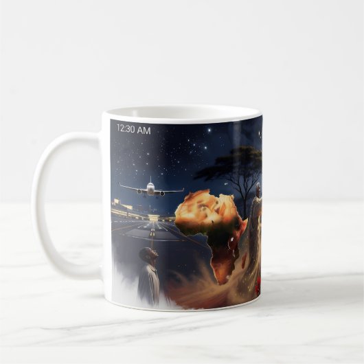 Afrika — Mitternachtssterne und rote Erde Magic Mu Kaffeetasse (Links)