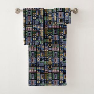 Afrika Mudcloudmuster abstrakt moderne Kunst 1 Badhandtuch Set