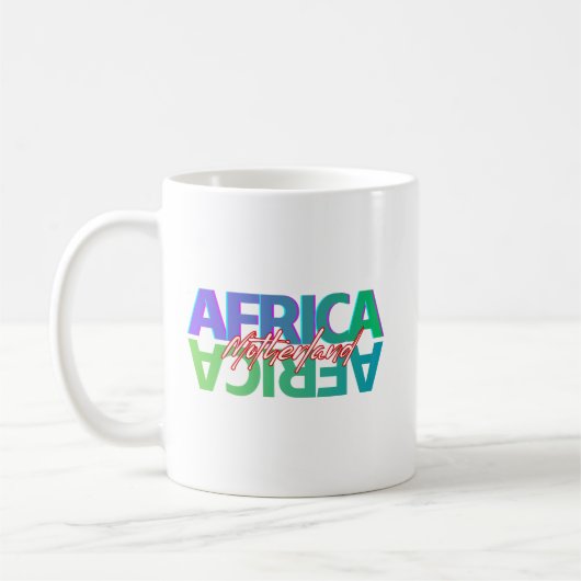 AFRIKA: Mutterland – Weiße Glänzende Tasse (Links)