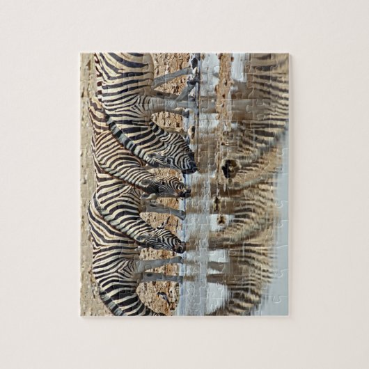 Afrika, Namibia, Etosha NP. Burchell's Zebra Puzzle (Vertikal)