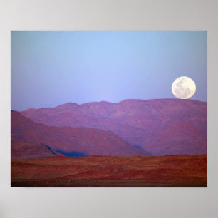 Afrika, Namibia, Sossusvlei. Vollmond-Erholungen Poster