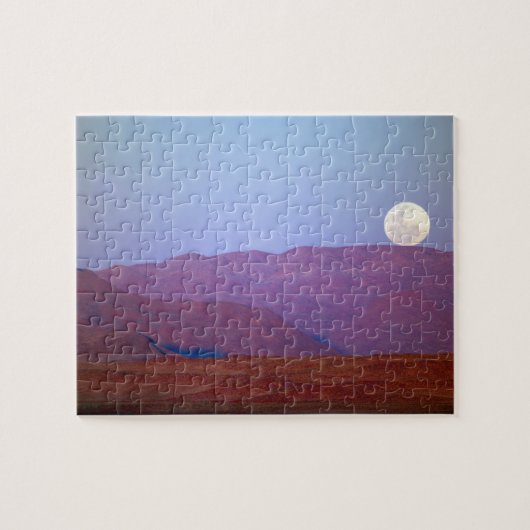 Afrika, Namibia, Sossusvlei. Vollmond-Erholungen Puzzle (Horizontal)
