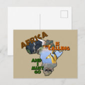 Afrika nennt Wildtiere Postkarte (Vorne/Hinten)