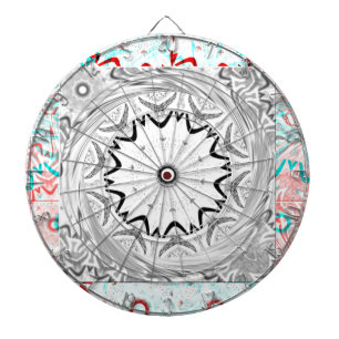 Afrika Pink Cyan Geometrie Dartscheibe