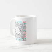 Afrika Pink Cyan Geometrie Kaffeetasse (Vorderseite Links)
