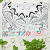 Afrika Pink Cyan Geometrie Küchentuch (Gefaltet)