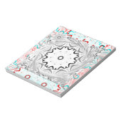 Afrika Pink Cyan Geometrie Notizblock (Rotiert)