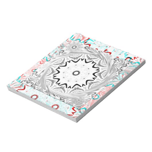 Afrika Pink Cyan Geometrie Notizblock (Rotiert)