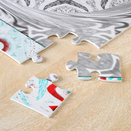 Afrika Pink Cyan Geometrie Puzzle (Seite)