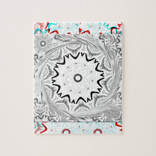 Afrika Pink Cyan Geometrie Puzzle (Vertikal)