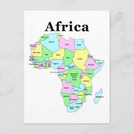 Afrika Politische Karte Zazzle De