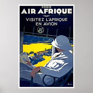 Afrika Print Afrikanische Safari-Kunst Air Afrique Poster