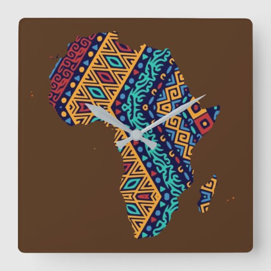 Afrika Quadratische Wanduhr (Vorderseite)