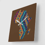 Afrika Quadratische Wanduhr (Winkel)