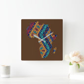 Afrika Quadratische Wanduhr (Zuhause)