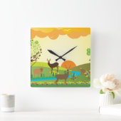 Afrika Quadratische Wanduhr (Zuhause)