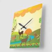 Afrika Quadratische Wanduhr (Winkel)