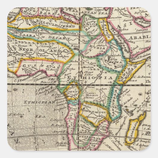 Afrika Quadratischer Aufkleber (Vorderseite)