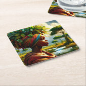 Afrika Rechteckiger Pappuntersetzer (angewinkelt)