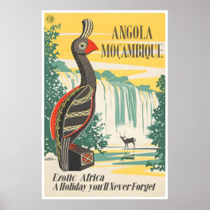 Afrika Reise Kunst Angola Poster Afrikanischer Vin