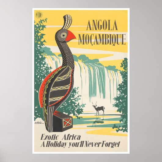 Afrika Reise Kunst Angola Poster Afrikanischer Vin (Vorne)