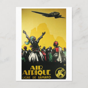 Afrika, Reisen mit dem Flugzeug, Vintage Postkarte