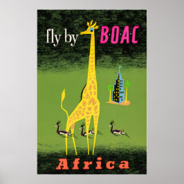Afrika-Reiseplakat Afrikanische Kunst BOAC Druck Poster