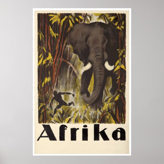 Afrika-Reiseposter Afrikanische Kunst Dschungel El Poster (Vorne)