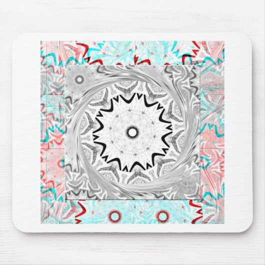 Afrika Rosa Cyan Geometrie Mousepad (Vorne)
