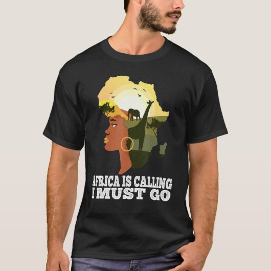Afrika ruft afrikanischen Kontinent auf T-Shirt (Vorderseite)