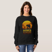 Afrika ruft an und ich muss Retro-Afrikaner-Elepha Sweatshirt (Vorne ganz)