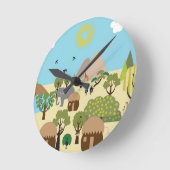 Afrika Runde Wanduhr (Winkel)