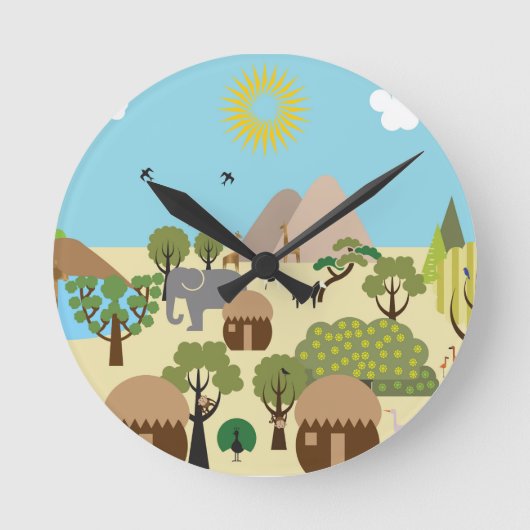 Afrika Runde Wanduhr (Vorderseite)