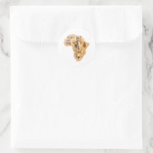 Afrika Runder Aufkleber (Tasche)